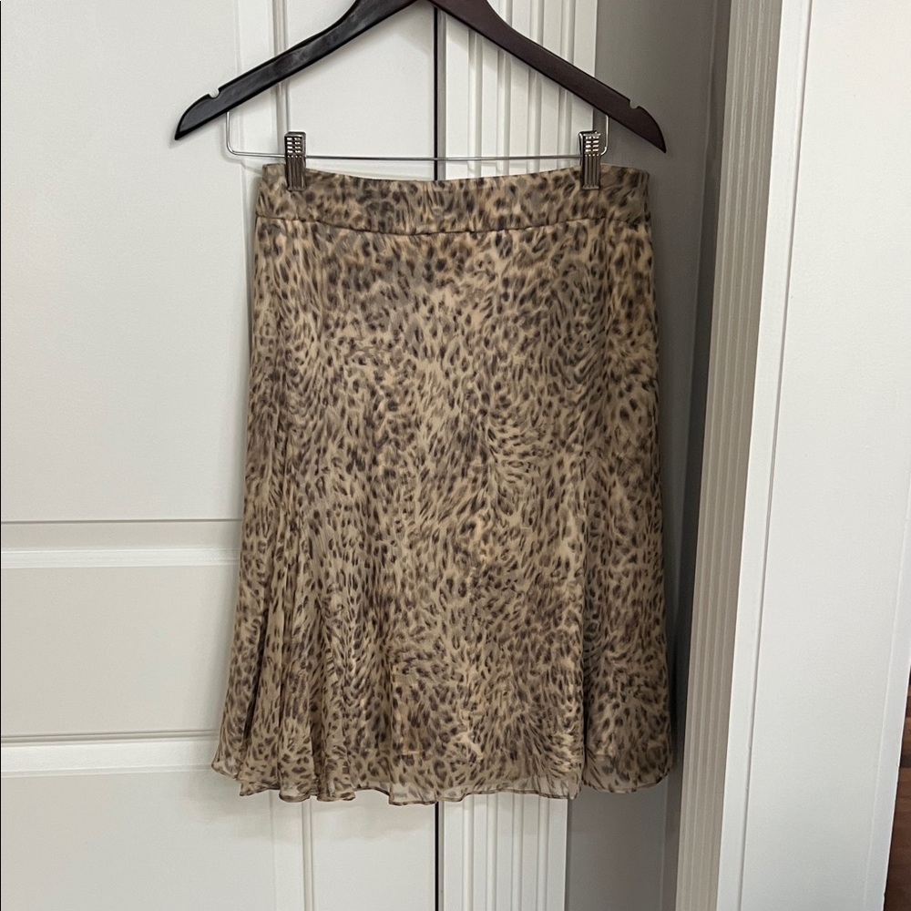 Talbots Leopard Print A-Line Skirt